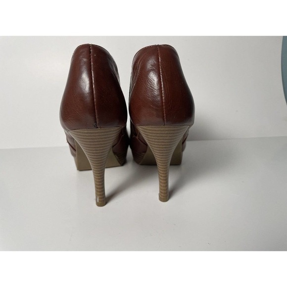 Kenneth Cole Platform Stiletto Booties US Size 10 M Red Brown Stretch Unlisted - Picture 3 of 7
